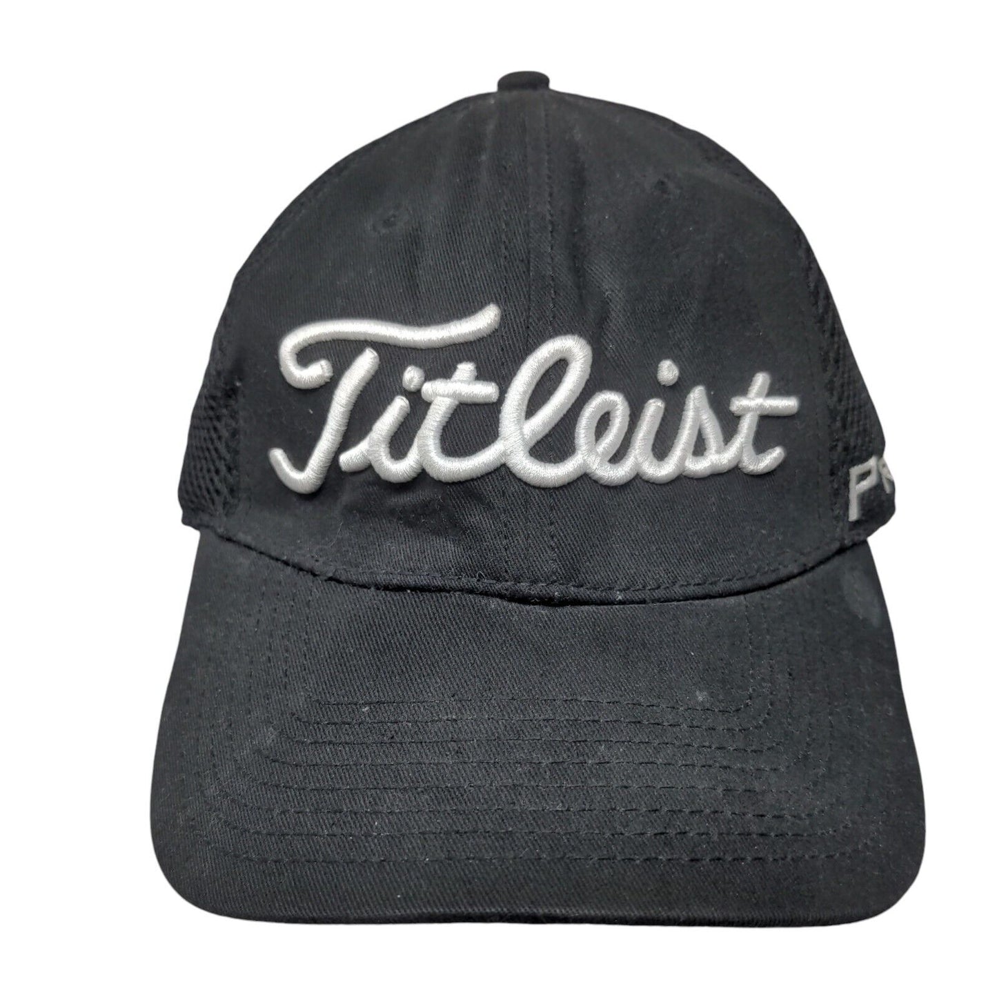 Titleist Fitted Mesh Back Hat Black Medium-Large Embroidered New Era
