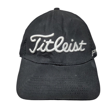 Titleist Fitted Mesh Back Hat Black Medium-Large Embroidered New Era