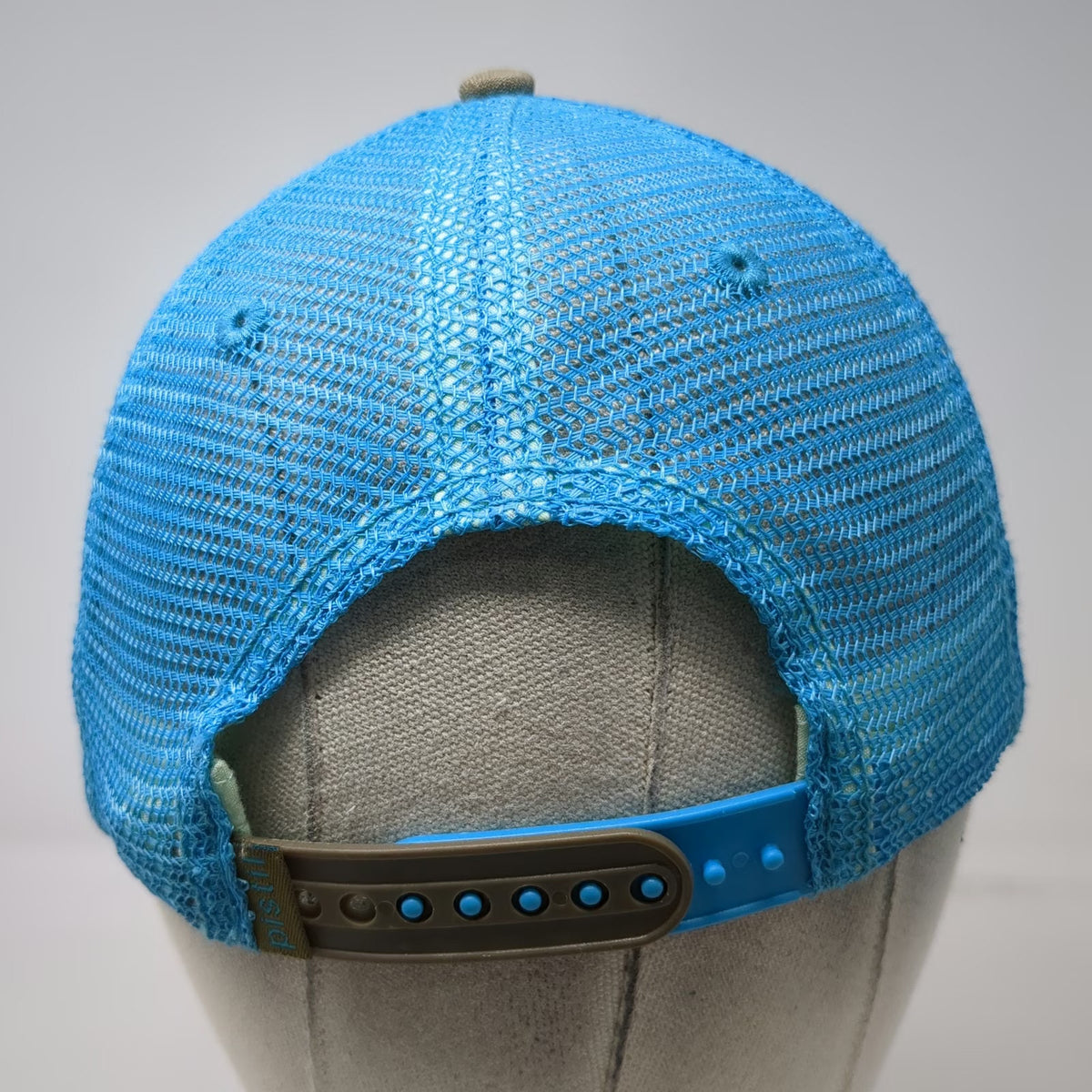 Pistil Trucker Hat Brown One Size Mesh Back Snapback Dare Logo Blue Mesh