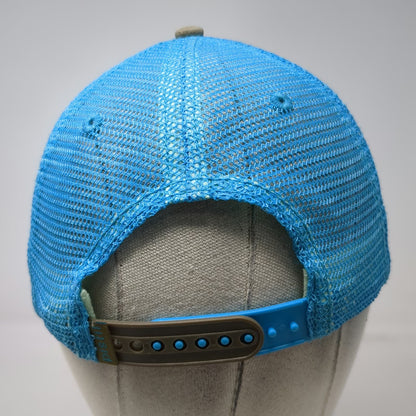Pistil Trucker Hat Brown One Size Mesh Back Snapback Dare Logo Blue Mesh
