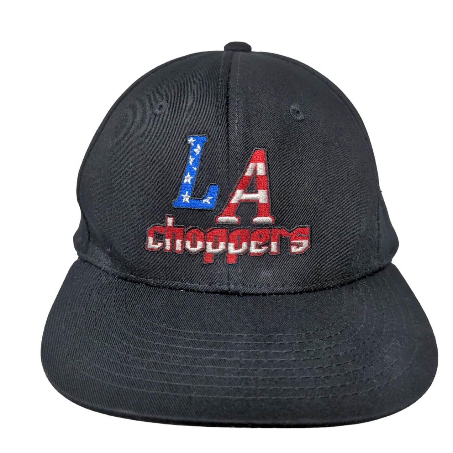 LA Choppers Snapback Hat Black OSFM Adjustable Embroidered Patriotic Cotton