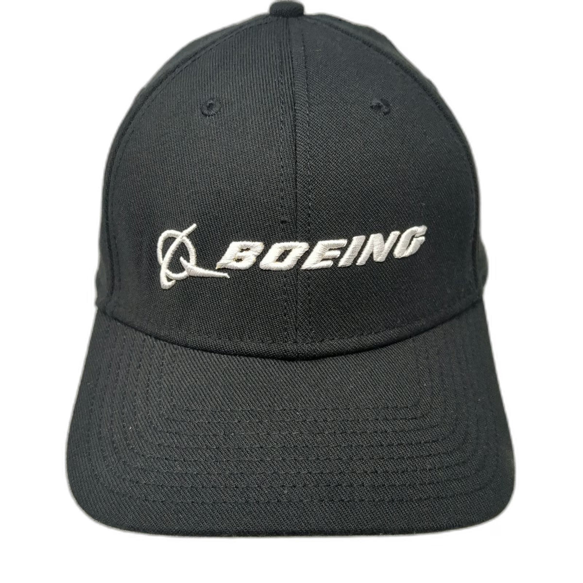 New Era Baseball Cap Black M/L Boeing Logo Stretch Fit Embroidered Hat