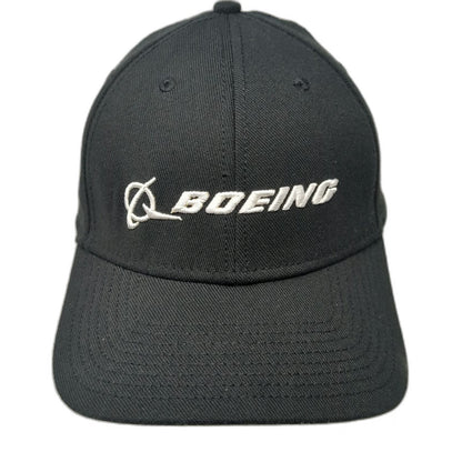 New Era Baseball Cap Black M/L Boeing Logo Stretch Fit Embroidered Hat