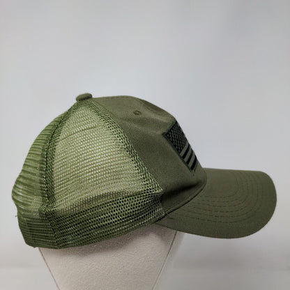 American Flag Snapback Mesh Back Trucker Hat Green One Size Pit Bull