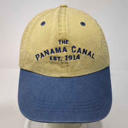 Panalboa Baseball Cap Beige Blue One Size Panama Canal Est 1914 Adjustable Hat