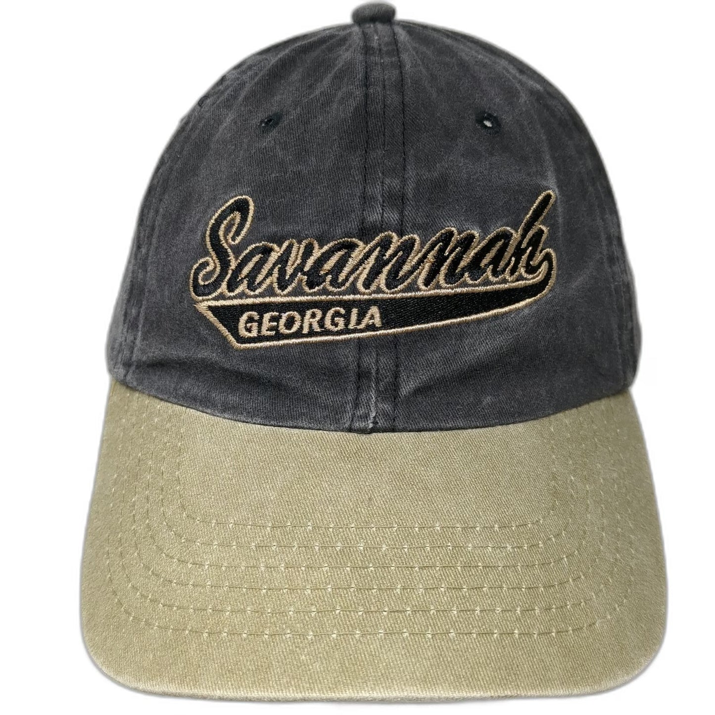 Savannah Georgia Baseball Cap Black Green One Size Strapback Souvenir Hat