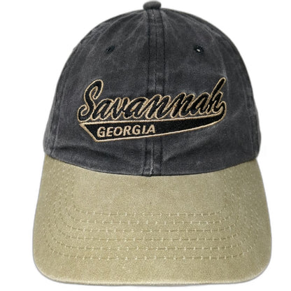 Savannah Georgia Baseball Cap Black Green One Size Strapback Souvenir Hat