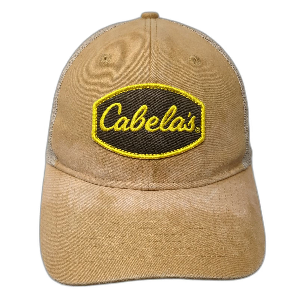 Cabela's Trucker Hat Brown One Size Snapback Mesh Back Embroidered Patch hat