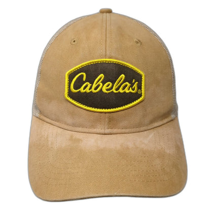 Cabela's Trucker Hat Brown One Size Snapback Mesh Back Embroidered Patch hat