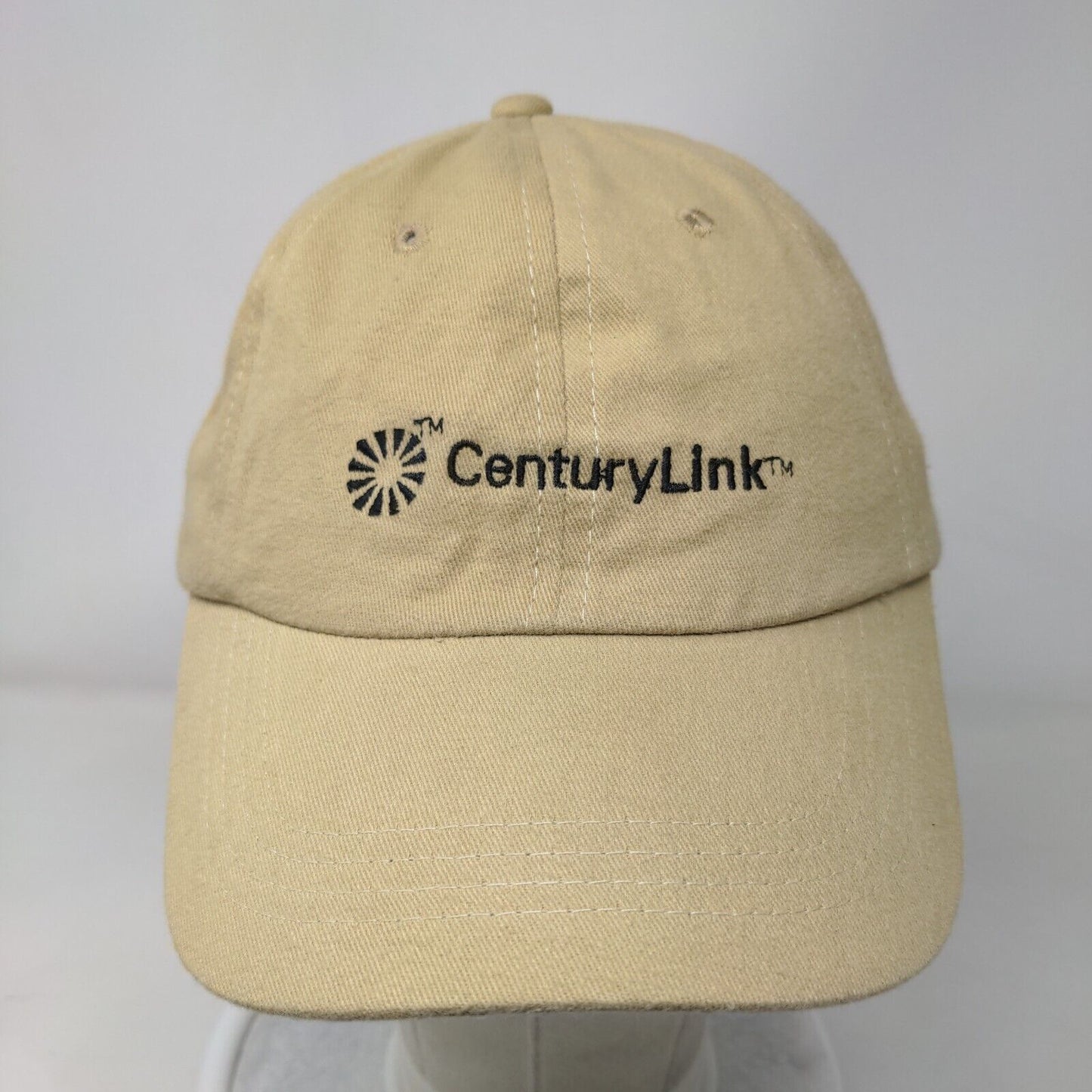 Century Link Strapback Hat Tan One Size Adjustable Embroidered 6 Panel