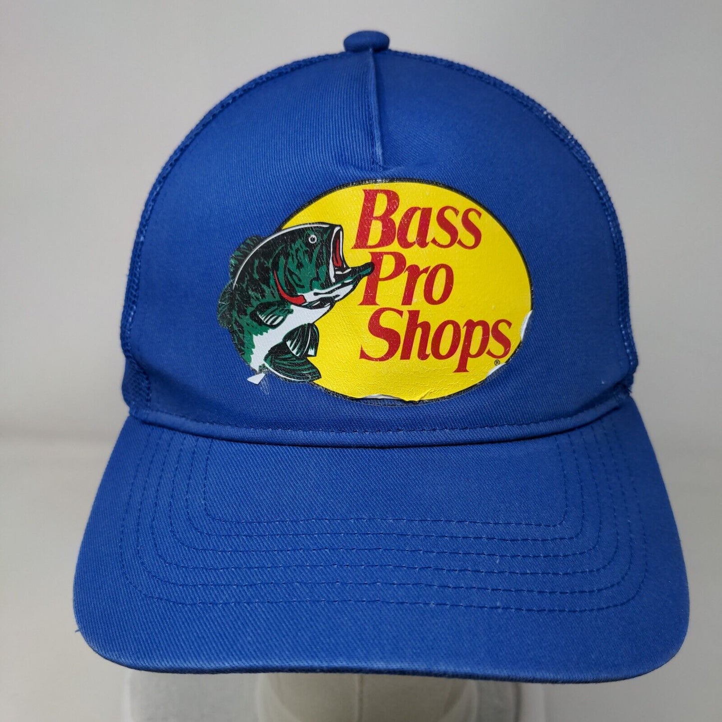Bass Pro Shops Snapback Trucker Hat Blue OSFM Adjustable Mesh Back Gone Fishing