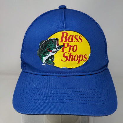 Bass Pro Shops Snapback Trucker Hat Blue OSFM Adjustable Mesh Back Gone Fishing