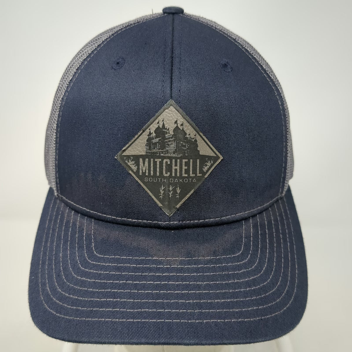 Richardson Trucker Hat Blue Gray One Size Mitchell South Dakota Corn Palace Mesh
