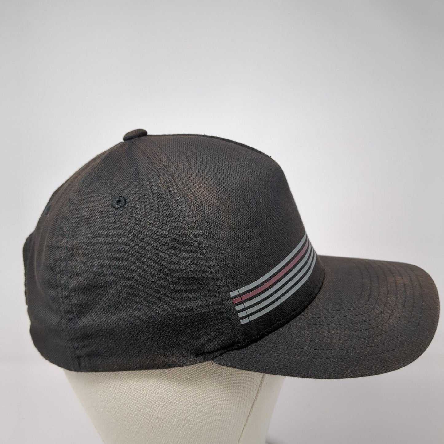 Travis Mathew Snapback Hat Black One Size Striped Flexfit 110 Patch