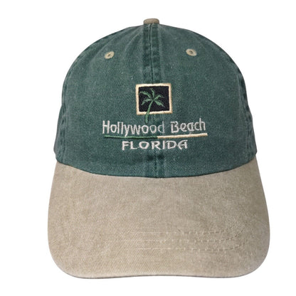Hollywood Beach Florida Slideback Hat Green OSFA Embroidered Colorblock