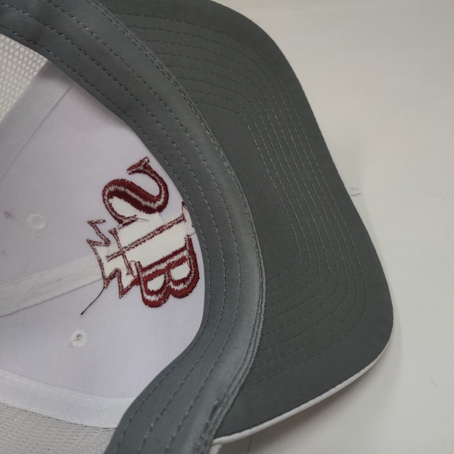 Imperial Men's Snapback Mesh Back Hat White OSFA Embroidered SB Christian Logo