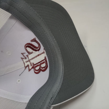 Imperial Men's Snapback Mesh Back Hat White OSFA Embroidered SB Christian Logo