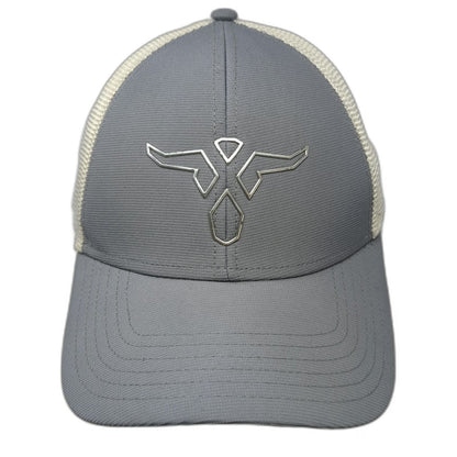 Wrangler Trucker Hat Gray One Size Mesh Snapback Metallic Longhorn Steer Logo