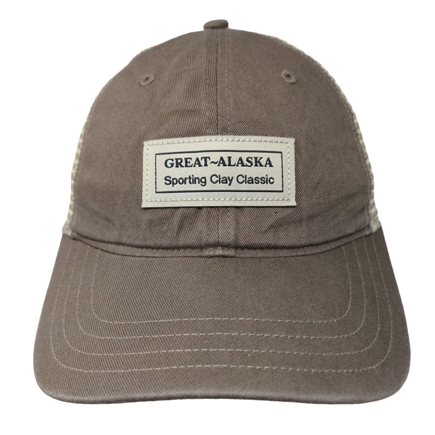 Great Alaska Sporting Clay Classic Snapback Trucker Hat Tan M/L Mesh Back