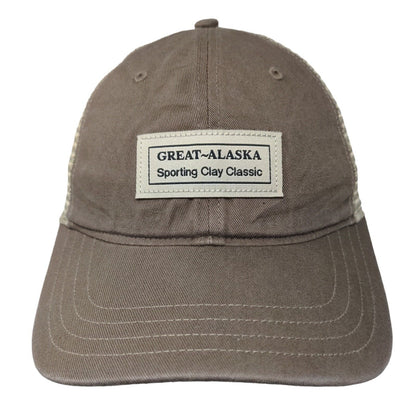 Great Alaska Sporting Clay Classic Snapback Trucker Hat Tan M/L Mesh Back