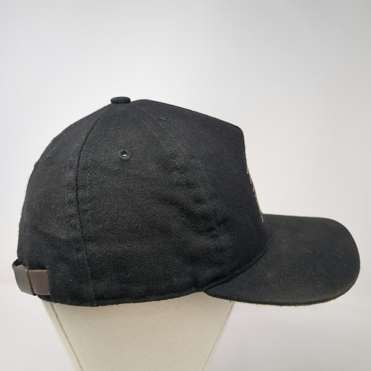The Ampal Creative 5 Panel Black One Size Hat Gold Embroidery USA Weather
