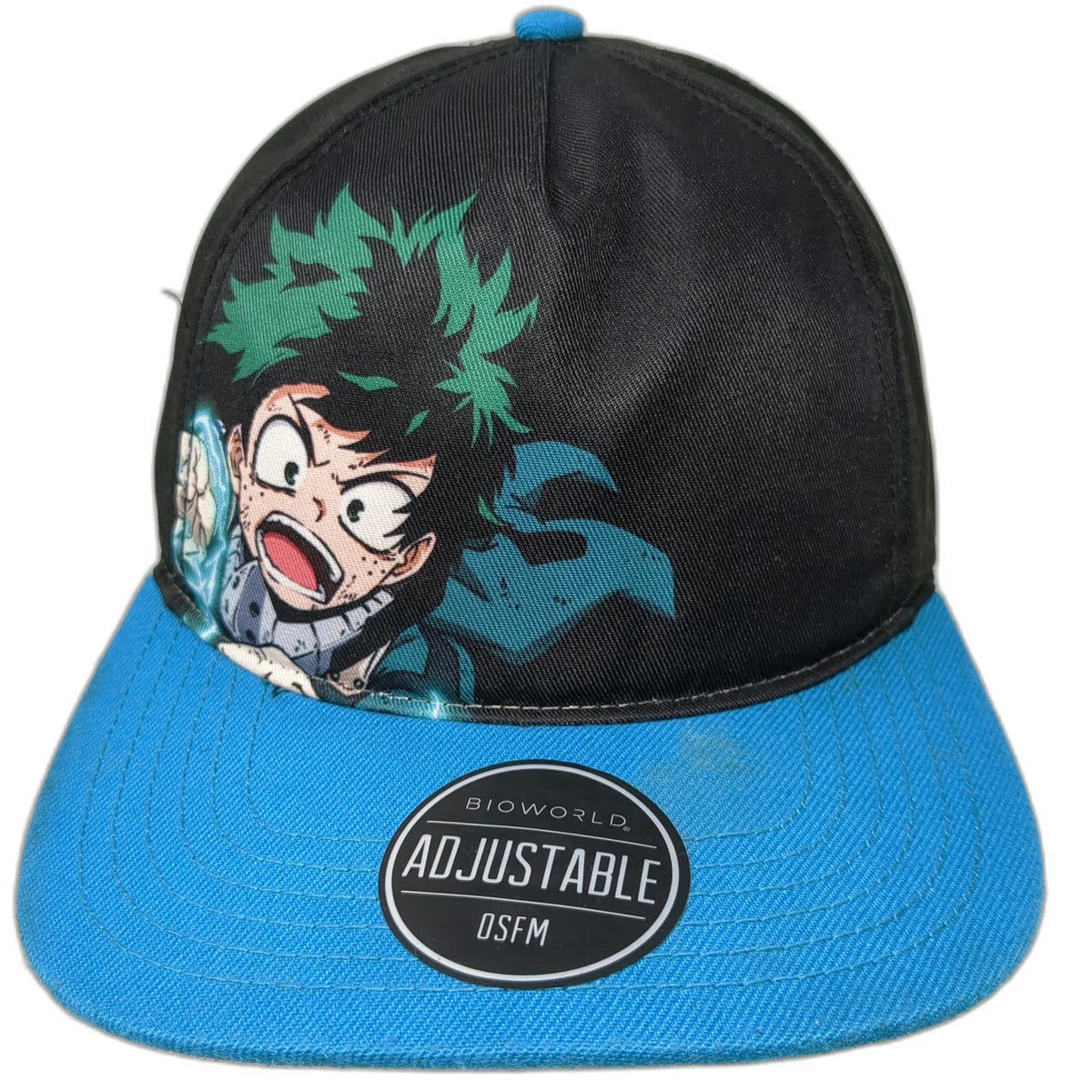 Bioworld 5 Panel Black Blue Hat One Size My Hero Academia Deku Anime Snapback