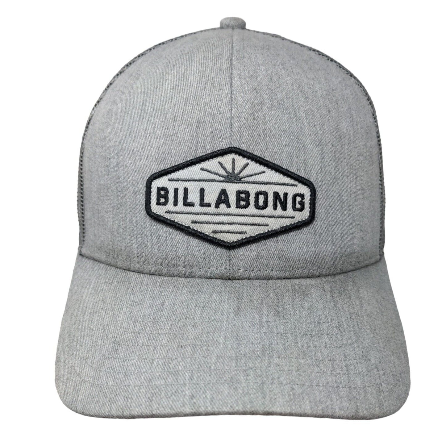 Billabong Snapback Trucker Hat Gray One Size Adjustable Mesh Back 6 Panel