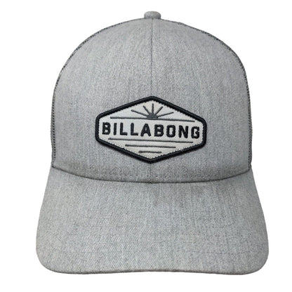 Billabong Snapback Trucker Hat Gray One Size Adjustable Mesh Back 6 Panel
