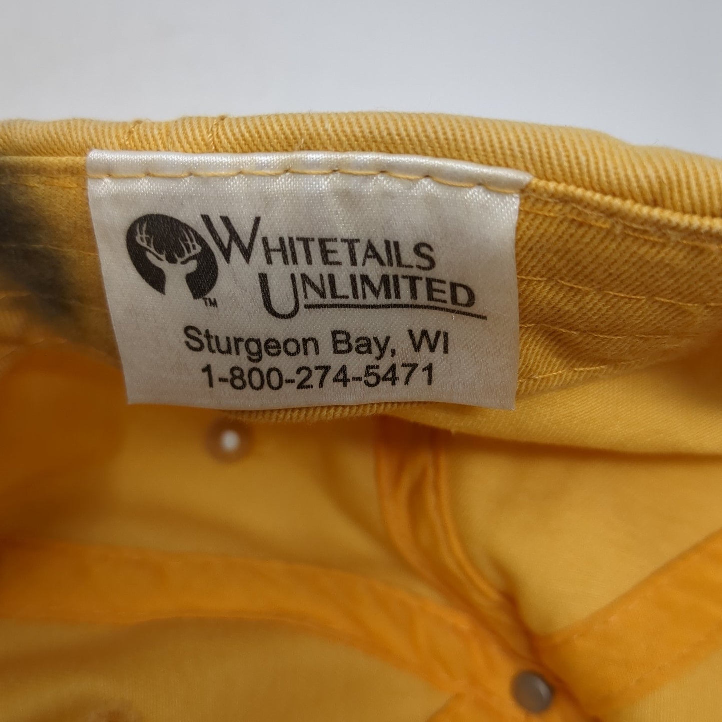 Whitetails Unlimited Strapback Hat Yellow One Size Adjustable 6 Panel