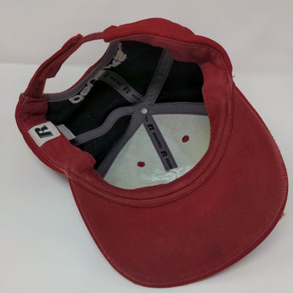 Cougars Strapback Hat Red One Size Adjustable Embroidered 6 Panel Russell