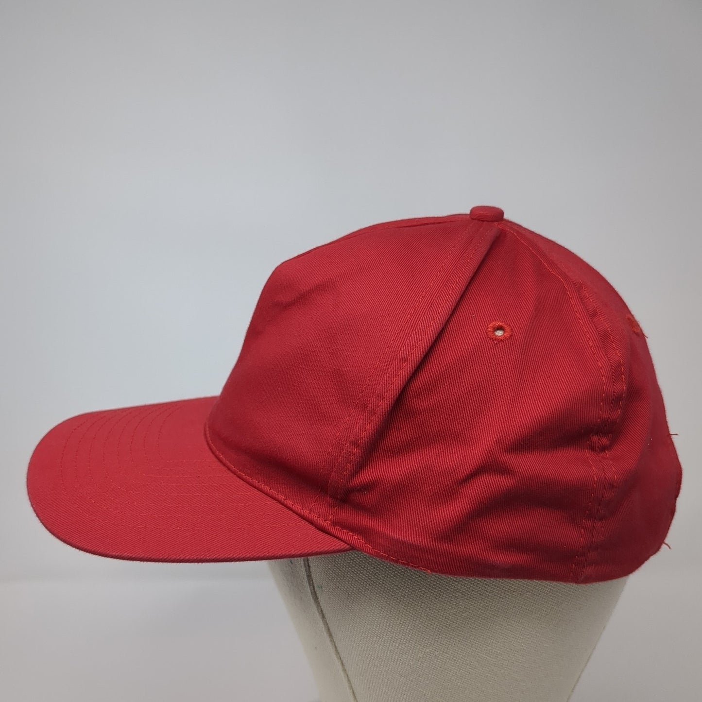 Headmost Snapback Hat Red One Size Solid Adjustable Outdoor Blank