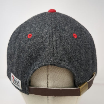7 Seas Brewing Company Baseball Cap Gray Red One Size Leather Slideback Hat