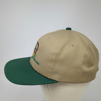 World of Concrete Orlando Beige Green Snapback Hat One Size Embroidered Twill
