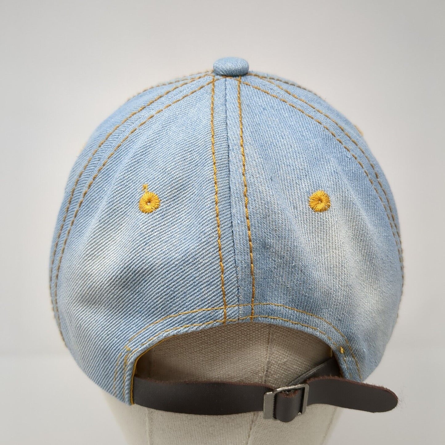 Smiley Bling Rhinestone Slideback Hat Blue One Size Denim Olivia & Kate