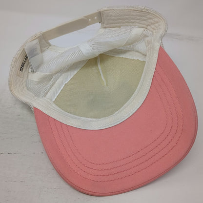 Billabong Trucker Hat Pink White One Size Snapback Mesh Back Graphic Print Sun