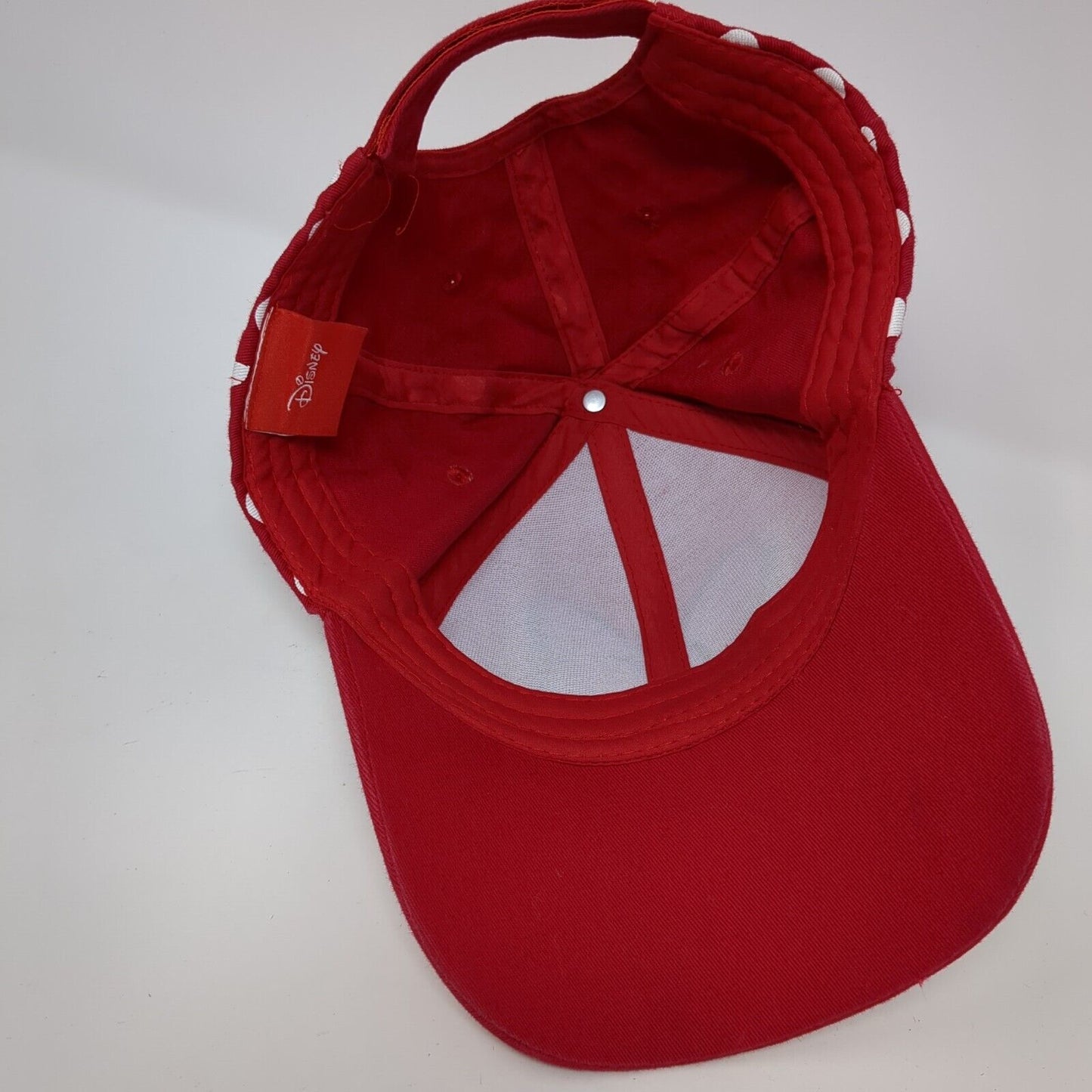 Minnie Mouse Bow Strapback Hat Red One Size Polka Dot Embroidered Disney