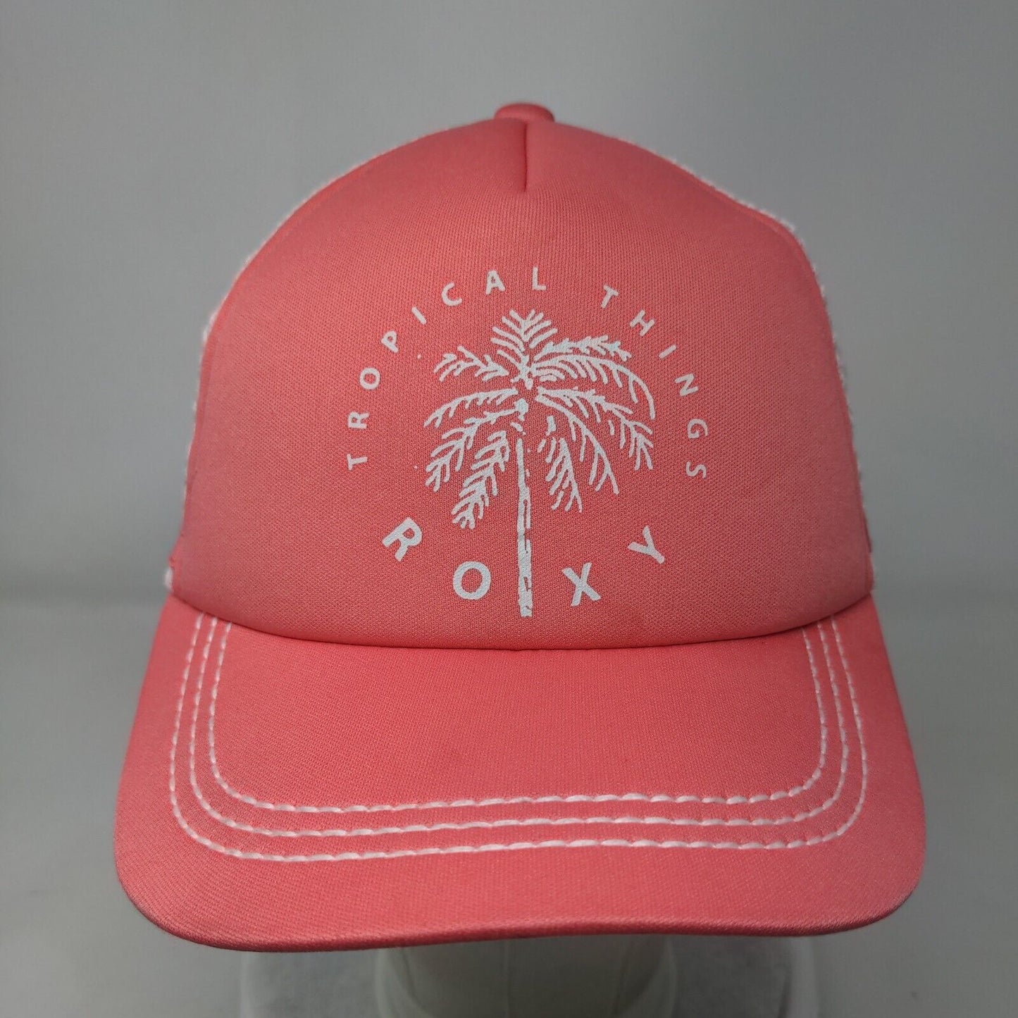 Tropical Things ROXY Snapback Trucker Hat Pink One Size Adjustable Mesh Back