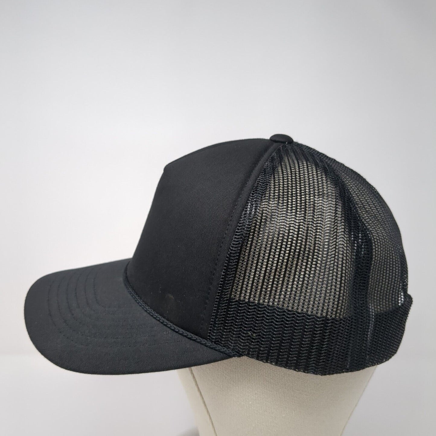 Richardson Snapback Mesh Back Rope Trucker Hat Black One Size Blank