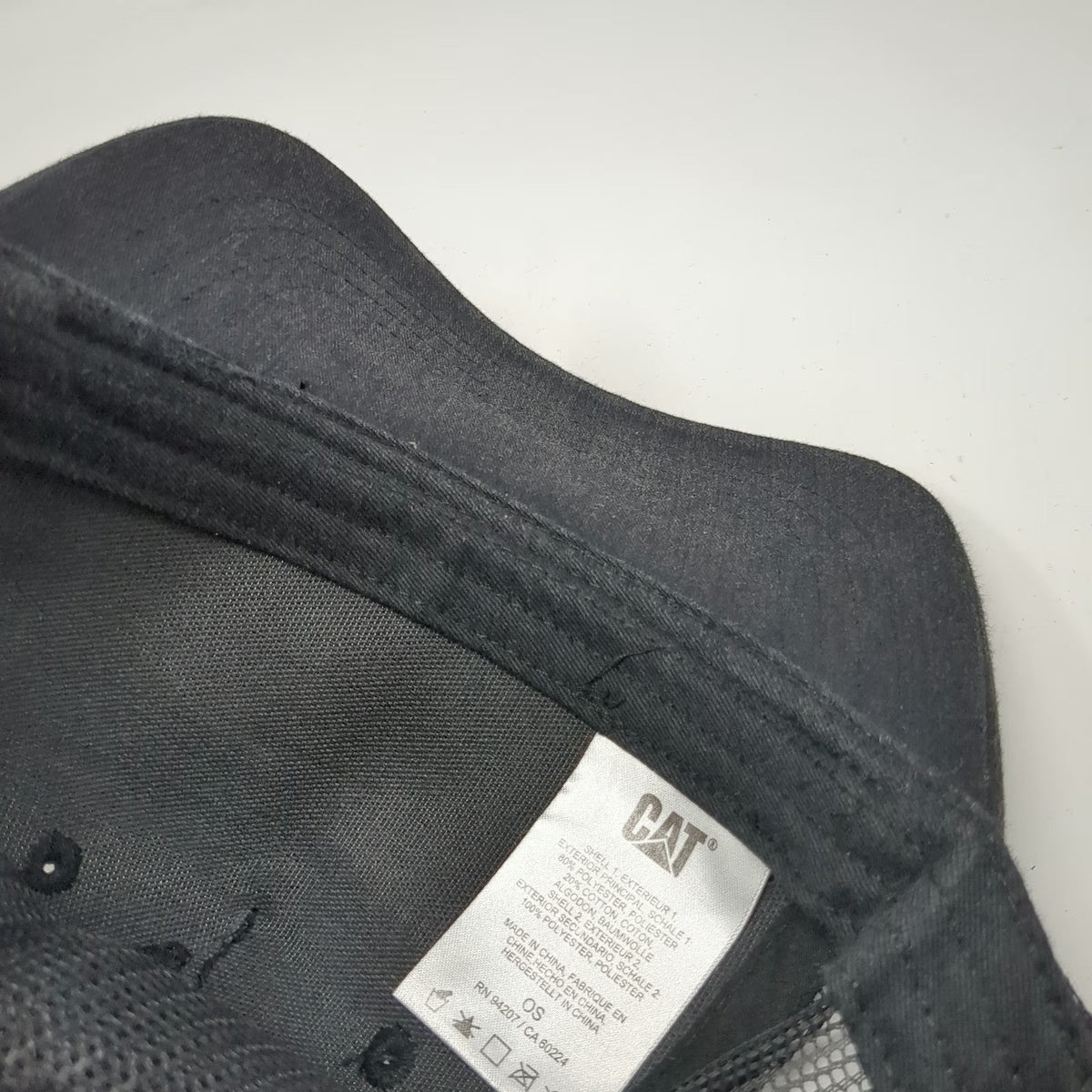 Caterpillar Trucker Hat Gray One Size Mesh Back Snapback Logo Workwear Cap