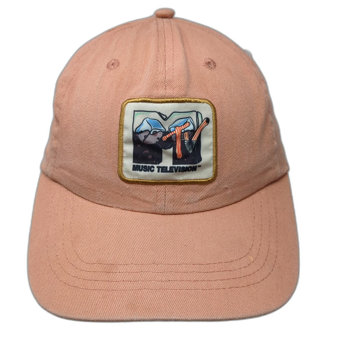 MTV Baseball Cap Pink One Size Music Television Patch Slideback Adjustable Hat