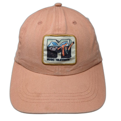 MTV Baseball Cap Pink One Size Music Television Patch Slideback Adjustable Hat
