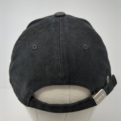 FHB Slideback Hat Black One Size Adjustable Embroidered Vented Holes 6 Panel