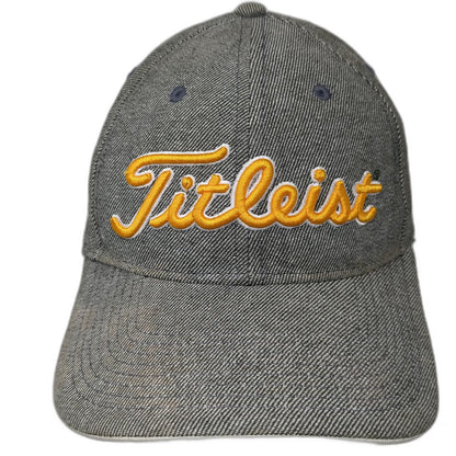 Titleist Baseball Cap Gray One Size Linen Blend Embroidered Logo Adjustable Hat