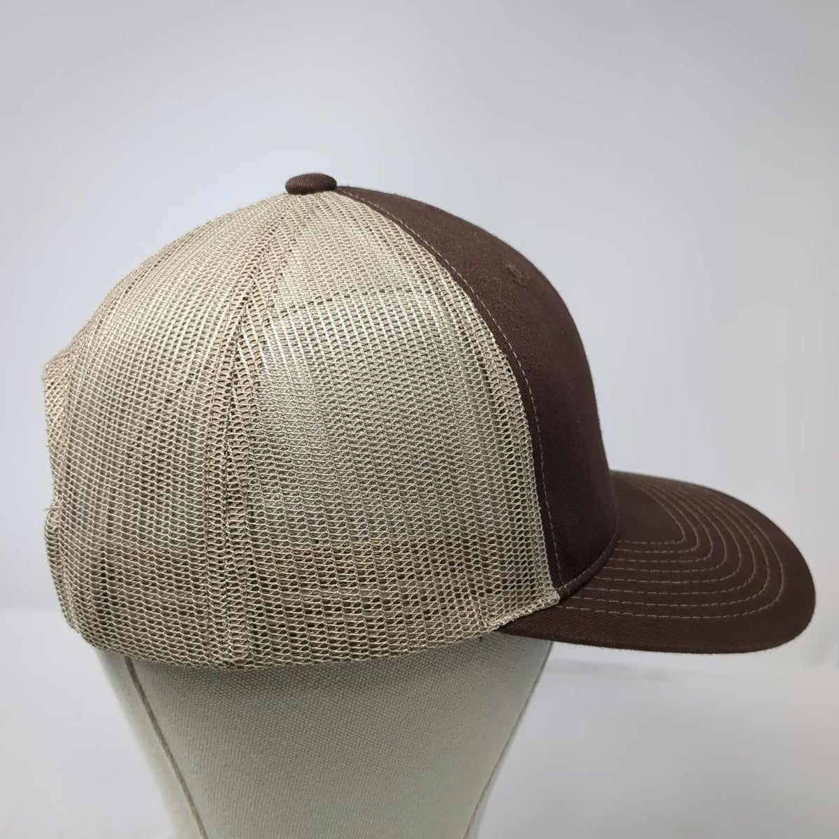 Lindo Trucker Hat Brown One Size Mesh Snapback Lizard Moon Logo Embroidered