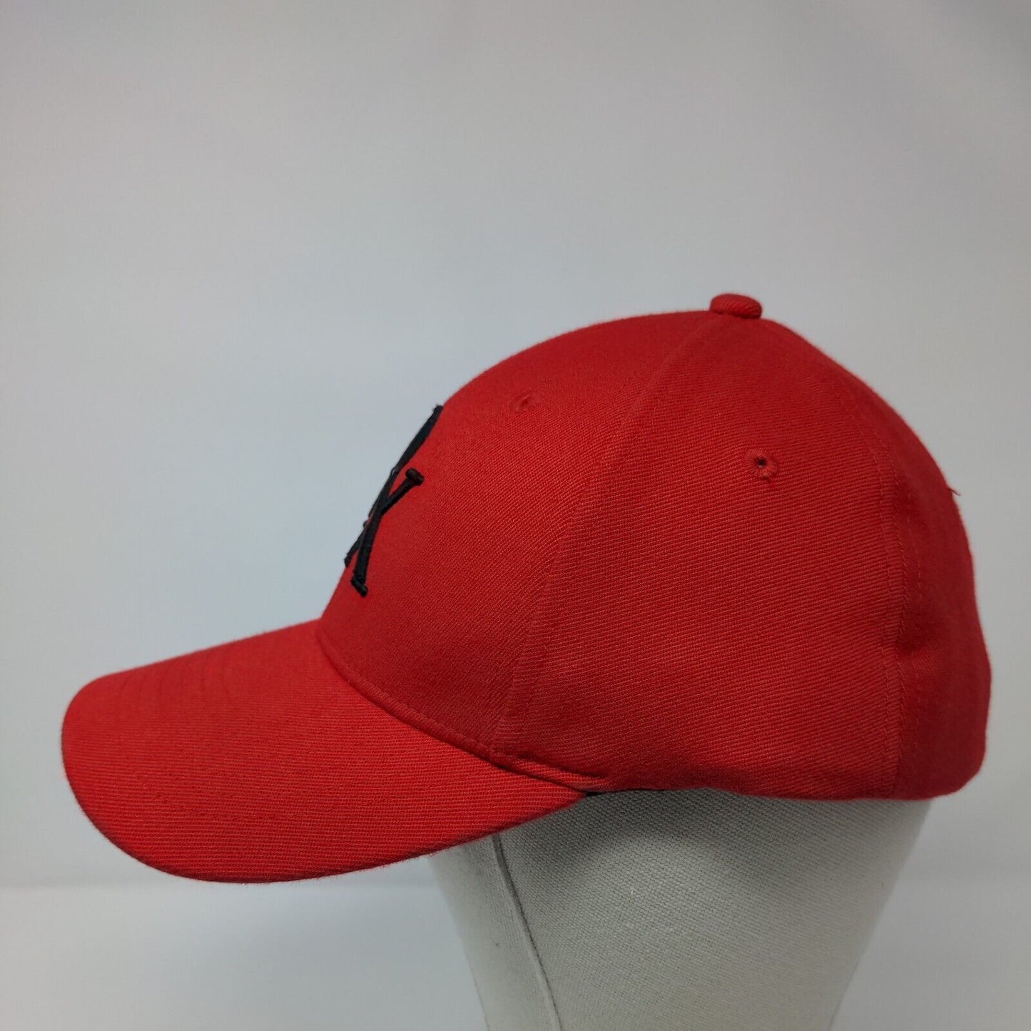 Rx Fitted Hat Red Large/XL Nu-Fit Embroidered Solid 6 Panel KC Caps