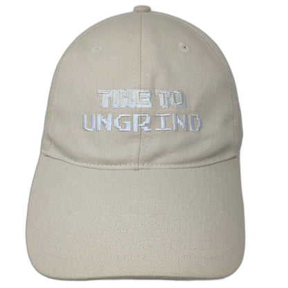 Hit Baseball Cap Beige One Size Strapback Time To Ungrind Embroidered Hat