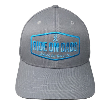 Ride On Dads Fitted Hat Gray L-XL Embroidered Riding For The Cure