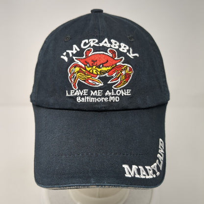 I'm Crabby Leave Me Alone Slideback Hat Black One Size Adjustable