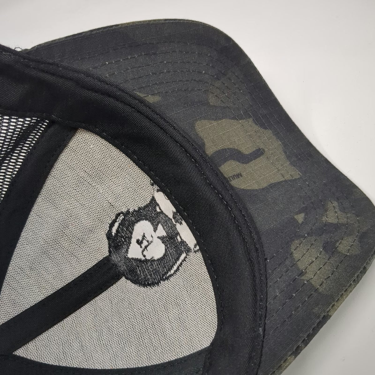 Zero Foxtrot Trucker Hat Black One Size Camo Skull Mesh USA Snapback Tactical