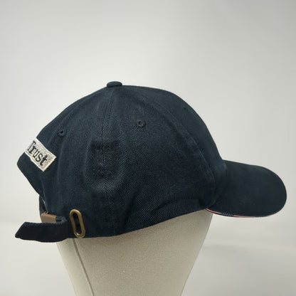 Black Baseball Cap One Size Smart Trust 13 Adjustable Slideback Hat Cotton USA